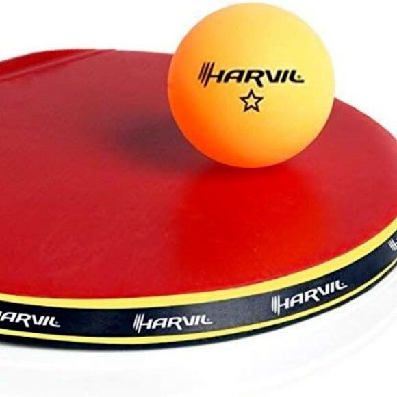 Harvil Leather/Wood 4-Player Table Tennis Racket Set with Conversion Top NS259 - Picture 6 of 7
